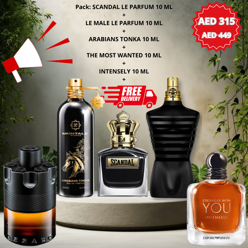 Pack SHOCK: 5 Best Seller Perfumes + FREE DELIVERY !